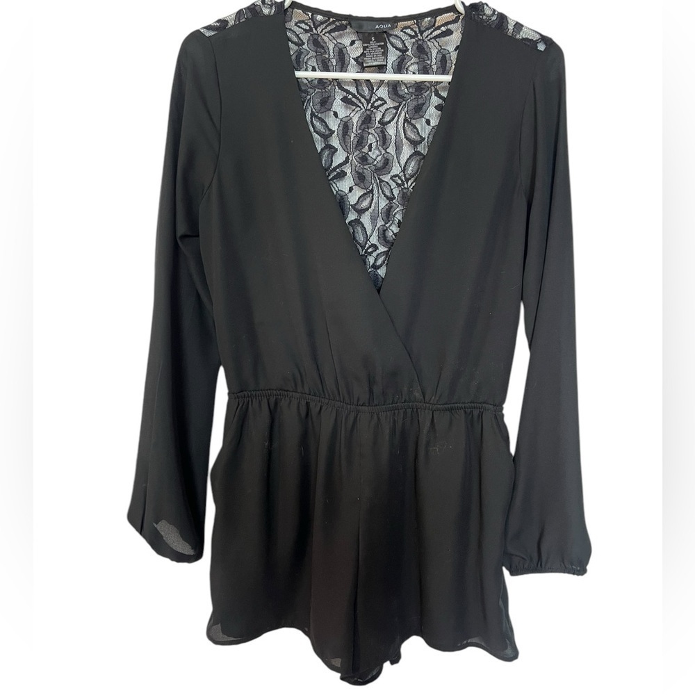 AQUA Black Romper - Size Small